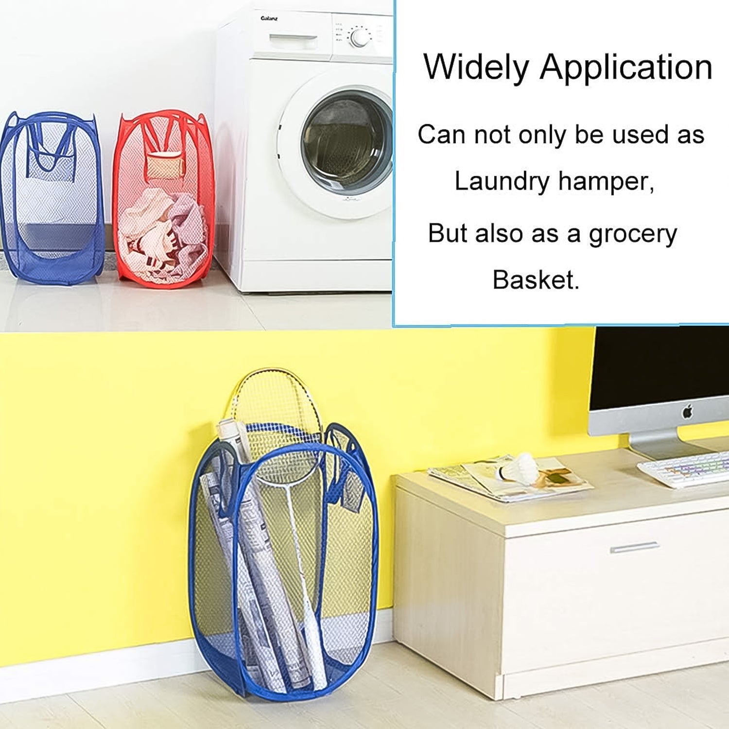 Foldable Collapsible Mesh Laundry Bag Pack Of 1 (Mix Color) Foldable Collapsible Mesh Laundry Bag Pack Of 1 (Mix Color)